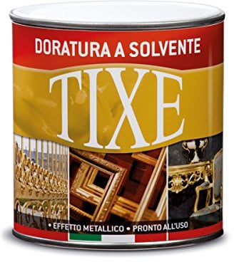 TIXE Vernice per Interni Solvente – Finitura Resistente e Lucida per Pareti e Superfici, Oro Riccopallido 500 ML