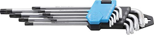 BGS 794 | Juego de llaves acodadas | extra largas | perfil en T (para Torx) con perforación T10 - T50 | 9 piezas