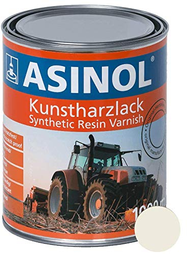 ASINOL IHC weiß 1.000 ml Kunstharzlack für Baumaschinen, Landmaschinen und Schlepper, Hochglanz, 1 Liter Dose