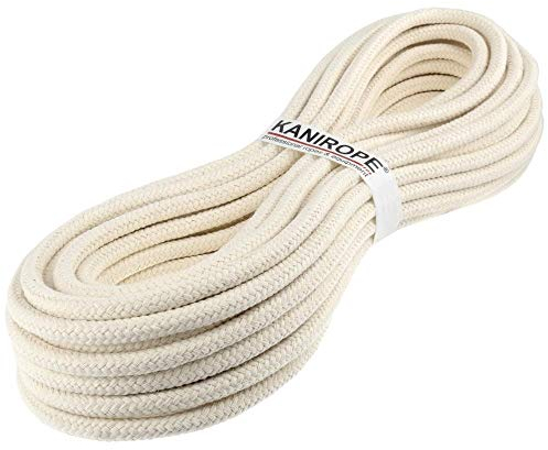 Kanirope® Baumwollseil COBRAID 12mm 10m Farbe Cremig Weiß 16-fach geflochten