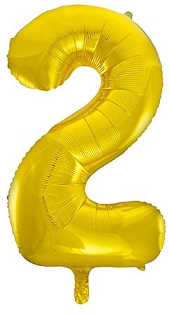 Unique Party 55762 - 34 Giant Gold Foil Number 2 Balloon