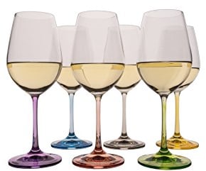 Bohemia Weingläser Kristallglas Rainbow 350 ml 6er Set (Weißweingläser 6 x 350 ml)