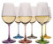 Bohemia Weingläser Kristallglas Rainbow 350 ml 6er Set (Weißweingläser 6 x 350 ml)