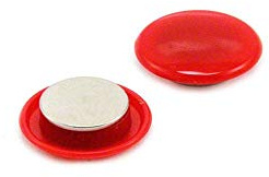 High Power Red Planning Office Magnet for Fridge, Whiteboard, Noticeboard, Filing Cabinet - 40mm dia x 9.5mm high - Pack of 6