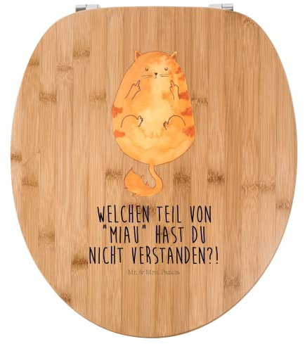 Mr. & Mrs. Panda Motiv WC Sitz Katze Mittelfinger - Geschenk, Cats, Katzenliebhaber, Katzenprodukte, Kater, Toilette, Klobrille, WC-Sitz, Katzendeko,