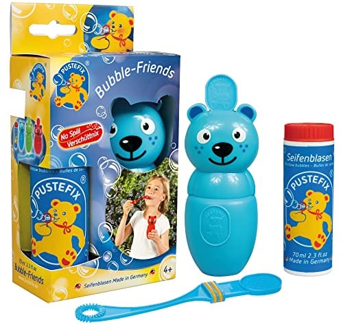 PUSTEFIX Bubble-Friends Katze I 70 ml Seifenblasenwasser I Bubbles Made in Germany I Seifenblasen Spielzeug für Kindergeburtstag, Polterabend, Sommerparty & als Gastgeschenk I Spaß für Kleinkinder