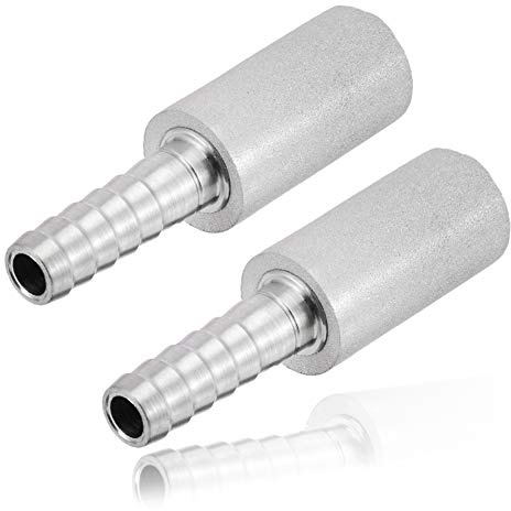 CellarBrew 2pcs Air Diffusion Stone, 0.5 Micron Carbonation Carbonater Stone, Stainless Steel Aeration Stone，Home Brew Beer Oxygenation Stone with 1/4 Hose Barb