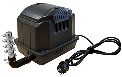 Teichbelüfter 3600 L/H stufenlos regulierbar, 35 Watt Sauerstoffpumpe für Teich, Membranpumpe 60 L/Min, Teichbelüftung, Luftpumpe Teich, Belüfterpumpe für Gartenteiche, Teichbelüftungspumpe