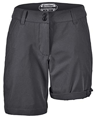 Killtec Damen Shorts Runja - Funktionsshort ist krempelbar - Bermuda Shorts Damen - Kurze Hose ist wasserabweisend, anthrazit, 36