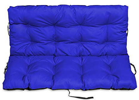 SuperKissen24. Sitzkissen Bankkissen Bankauflage für Gartenbank - 180x50 cm und Rückenlehne 180x60 cm - Outdoor und Indoor - blau