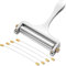 NANEEZOO Cheese Slicer, Adjustable Thickness Heavy Duty Stainless Steel Cheese Slicers With Wire for Soft & Semi-Hard Cheeses - 4 Replacement Stainless Steel Cutting Wire Included (Silver)