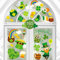 Kalolary 165 Stück St. Patrick's Day Aufkleber, Irish Party Shamrock Fenster Aufkleber Clings Dekorationen Statische Fensteraufkleber Abziehbilder mit Shamrock Green Hat Schuhe Goldmünzen (8 Blatt)