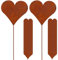 Cepewa Gartenstecker Rusty 48er Set Herzmotiv im Rost-Design H 35 cm aus Zink Gartendekoration (1 x 48er Set Gartenstecker Herz)