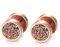 Herren Damen Edelstahl Rotgold Kreis Ohrringe Ohrstecker mit Regenbogen Funkeln, Fake Plugs Ohr Cheater Tunnel Gauges
