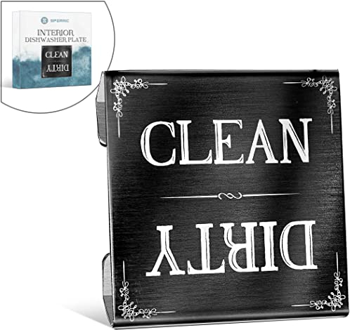 Dishwasher Sign Clean Dirty Signs Edelstahl Innenblinker – leicht zu lesende Blinker – kratzfest & rostfrei Clean Dirty Dishwasher Schild (schwarz)