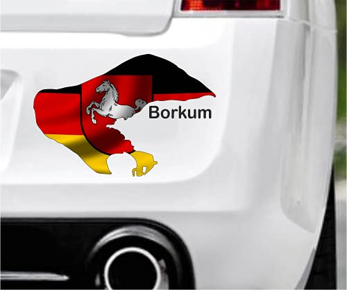 20cm! Hochwertiger Kühlschrank-Auto-Aufkleber-Sticker Decal UV&Waschanlagenfest Borkum-Insel-Niedersachsen D08 Kinder-Zimmer-Schrank-Deko