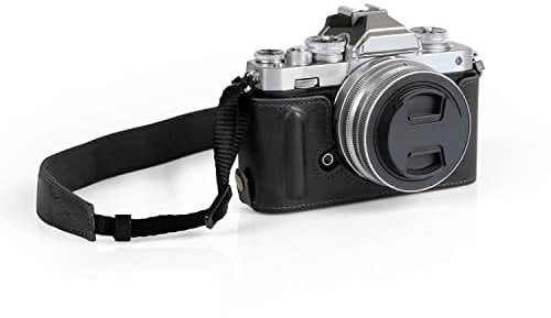 MegaGear MG2016 Ever Ready Genuine Leather Camera Half Case Compatible with Nikon Z fc (16-50mm) (Black)