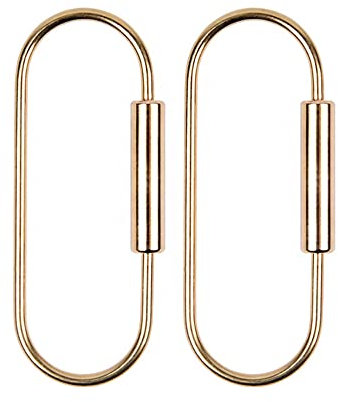 CENPEK 2Pcs Durable Brass Screw Lock Clip Key Chain Ring Simple Style Car Keychain Brass Key Holder