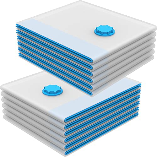 TOSANEO 12er Set Vakuum Aufbewahrungsbeutel 60x80cm Vakuumbeutel Platzsparer Kleiderbeutel Kleidung Bettwäsche Wäsche Beutel Wiederverwendbar