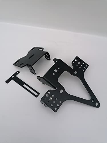 Kennzeichenhalter GroFaTec Universal T3 V2 für Motorrad Roller Enduro Supermoto 125 Naked Kennzeichenträger alternativ Nummernschild Träger Halter kurzes Heck Heckumbau Porta Targa Made in Germany