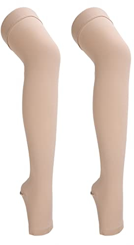 Sonew 23-32 MmHg Kompressionsstrümpfe, Open Toe Oberschenkel Hoch Abgestufte Medizinische Kompressionsstrümpfe für Damen & Herren(XXL)