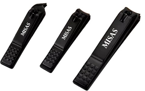 Nail Clippers 3PCs | Stainless Steel Heavy Duty Nail Cutter Set | Fingernail Clippers and Thick Toenail | Straight Blade | Curved Blade | Slant Blade | Nail Trimmer - W/Black Gift Case