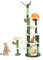 Fudajo Árbol rascador para Gatos en Verde Cactus 172cm con casa y Superficies de Reposo Bolas sisal