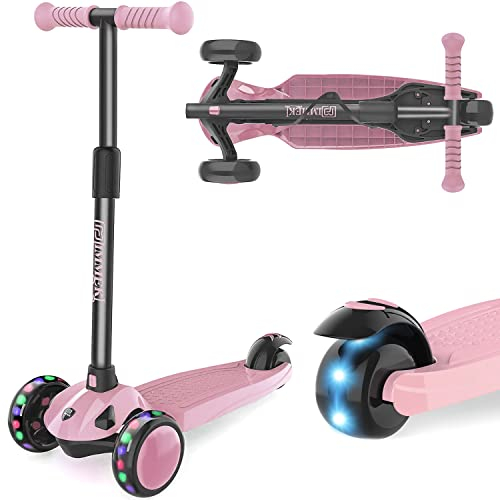 IMMEK Kinderroller 3 Räder für Kinder Roller ab ab 2-8 Jahre Kleinkinder Scooter für Jungen und Mädchen mit 3 PU LED Räders, Einstellbare Lenkerhöhe und Maximales Gewicht von 50 kg