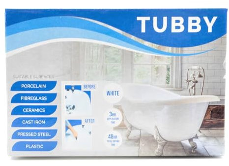 Centurion TUBBY Bath Repair Resurfacing Kit White Lead Free Non Toxic When Dry Porcelain-Fibreglass-Ceramics-Cast-Iron-Steel-Plastic Application Tools Included