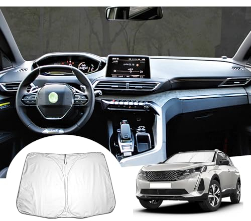 GAFAT Peugeot 3008 2016-2023 2024 Parasol para Parabrisas Interior, Peugeot 3008 II P84 Parasol, Protección UV, Enfriamiento, Protección Interior, Peugeot 3008 Accesorios