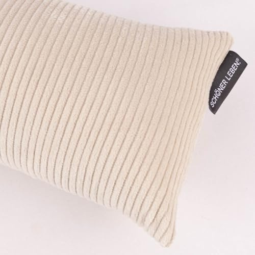 SCHÖNER LEBEN. Zugluftstopper Baumwollcord grob Hellbeige div Größen, Auswahl:80cm Länge