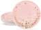 ZVK Platos de Papel, 23cm Rosa Platos con lámina de oro 24 piezas Set de Platos de fiesta Platos de Cena Desechables