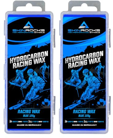 SkinRocks Hydrocarbon Racing Wachs Ski Langlauf Snowboard Cold Wax Blue