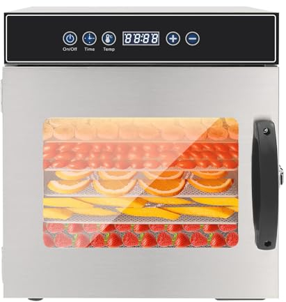Dehydrator Food Dryer, 500W Dryer Dehydrator, 8 Tray Stainless Steel Dehydrator, ​with Temperature Controller(30-90℃) and 24H Timer Function, A Dryer for Vegetables, Meat, Fruits
