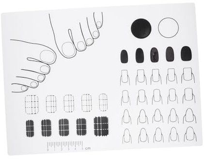 Housoutil Silicone Manicure Pad Nail Polish Coloring Practice Pad Nail Art Training Mat Nail Art Tools Acrylic Fingernail Mat Nail Mat Silicone Earth Tones White Silica Gel Stamp