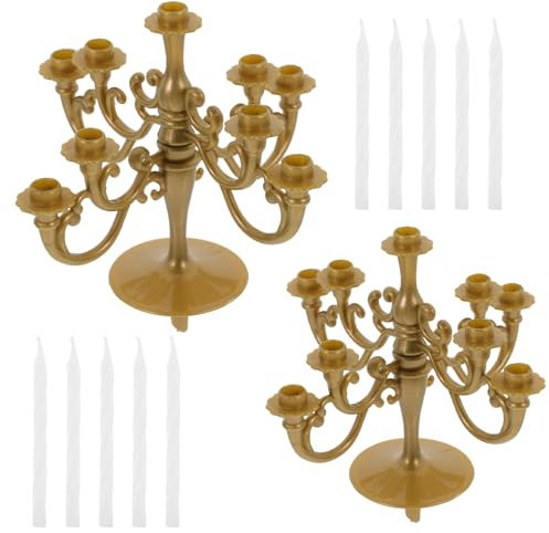 2 Stück Tortenaufsätze Kuchendekorationen Geburtstagskuchen Kerzen Glitzernde Kandelaber Kuchenaufsatz Glockenspiel Kandelaber Kerzenständer Candeleros Kerze