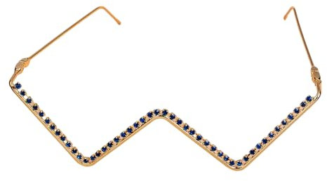 LUOFENG Brillengestell mit Strasssteinen, halbes Brillengestell, Brillengestell, glitzernde Modebrille für Damen
