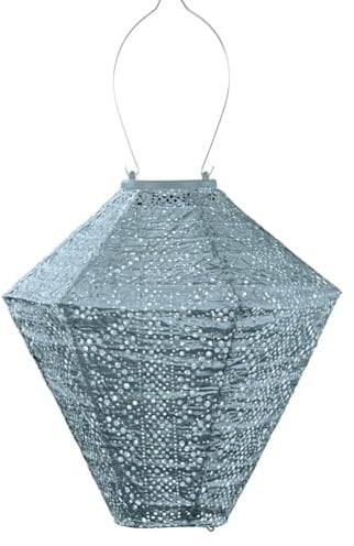 LUMIZ Solarlaterne - für Außen - Lace - Diamant - Gartenbeleuchtung - Solarlampen - Gartendeko - 28cm - Grau