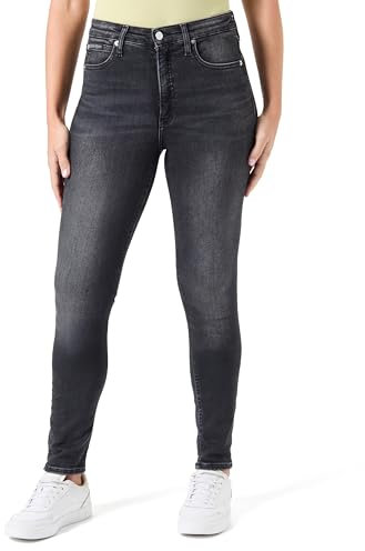 Calvin Klein Jeans Damen High Rise Skinny, Denim Black, 28W x 34L