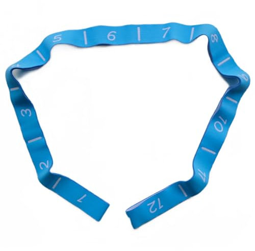 GIMIRO Fitness-Gummiband Segmentiertes Widerstandsband für Yoga Pilates Tanz Stretchband Rehabilitations Spannband (Blue - 12 Loops)