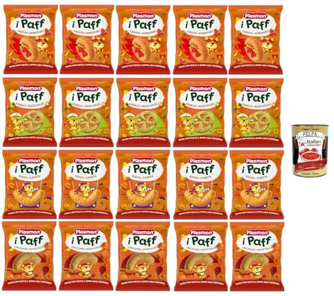 Plasmon Snack i Paff Testpaket Snacks, nicht frittiert und ohne Salzzusatz, perfekt für die kleinen Hände Ihres Kindes 20x15gr + Italian Gourmet polpa 400g
