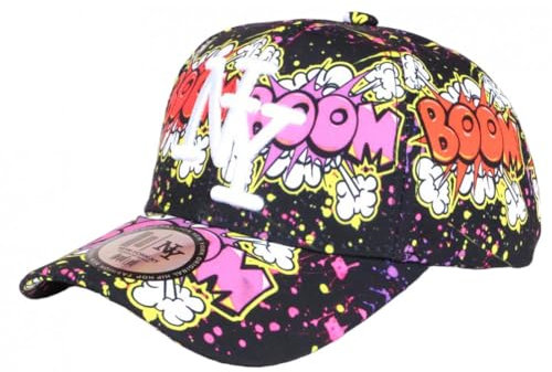 Hip Hop Honour Berretto da bambino originale rosso rosa cartone animato NY Baseball 7 a 12 anni - Taglia: Taglia unica - Colore: Rosa - Ragazzo, Rosa, taglia unica