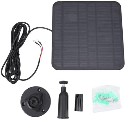 Solar Panel Camera Charger, 6V 5W Outdoor Video Doorbell Solar Panel with 9.8ft Cable 360° Adjustable Bracket, IP65 Water Resistant, For Video Doorbell Solar Panel