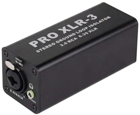 Geroosaty PRO XLR-3 Professional Stereo Ground Loop Isolator 3.5 6.35 XLR Audio Noise Filter Noise Suppressor Isolator for PC