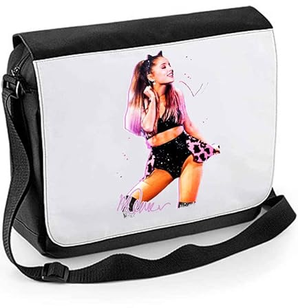 ICONS MERCH Ariana Grande Gifts Merchandise für Mädchen, Umhängetasche, Kuriertasche, Schultasche für Kinder und Mädchen, Schwarz