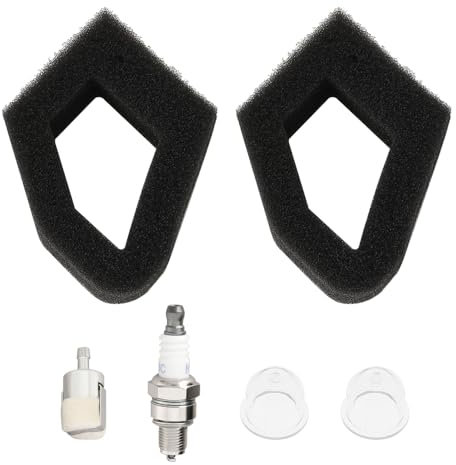 YINETTECH 1Set Filtro Aria Tosaerba Con Candela Di Accensione Bulbo Di Ricambio Compatibile Con 17211-Z0Z-000 17211Z0Z000 Compatibile Con Honda GX35 GX35NT HHT35S 35cc 4 Tempi 1.3 HP Piccolo Motore