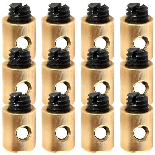 CATOR 12 pcs Câbles d'accélérateur de moto,Serre-câble de vélo 5 x 6 mm, cable accelerateur en laiton pour accélérateur de moto, scooter, compatible avec divers véhicules et outils de jardinage