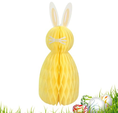 Papierkugel-Hängehase | 20 cm/7,8 Zoll Papierkugel-Osterhase - Kaninchen Ostern Hängende Wabe, Papierkammdekorationen, Einfach Zu Verwendendes Osterhasen-Themen-Dekorzubehör Für Zuhause