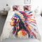 ZyxMehtic Indianer Bettwäsche 135x200 Winter Weiblich Bettwäsche Set 2teilig, Weich & Bügelfrei Exotische Federn Bettbezug, Mikrofaser Wende Bettwäsche mit 1 Kissenbezüg 80x80 cm und Reißverschluss