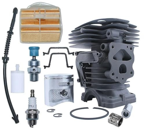 LALAL Kit cilindro pistone da 44 mm for Husqvarna 450 450e compatibile con JONSERED CS2245 CS2550S valvola di decompressione filtro aria carburante